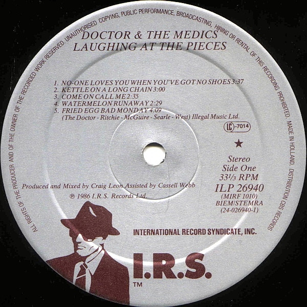 Doctor & The Medics - Laughing At The Pieces | I.R.S. Records (26940) - 3