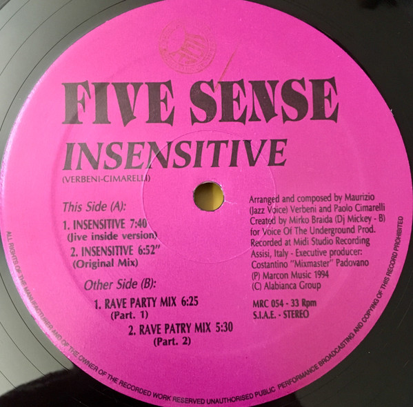 Five Sense - Insensitive | Marcon Music (MRC 054) - 2 Five Sense - Insensitive | Marcon Music (MRC 054) - 2