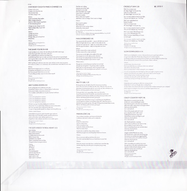 Eric Clapton - Money And Cigarettes | Duck Records (92.3773-1) - 5