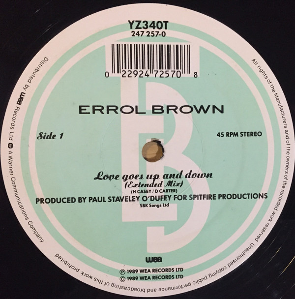 Errol Brown - Love Goes Up And Down | WEA (YZ340T) - 3 Errol Brown - Love Goes Up And Down | WEA (YZ340T) - 3