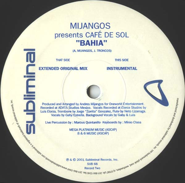 Mijangos Presents Café De Sol - Bahia | Subliminal (SUB 68) - 4