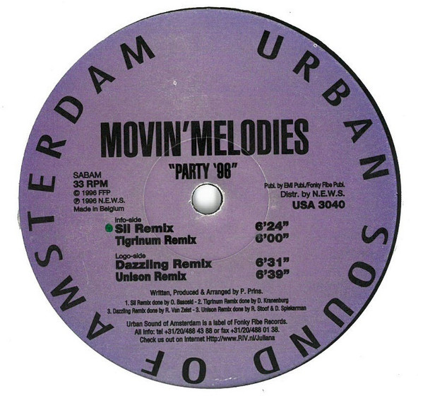 Movin' Melodies - Party '96 | Urban Sound Of Amsterdam (USA 3040) - main