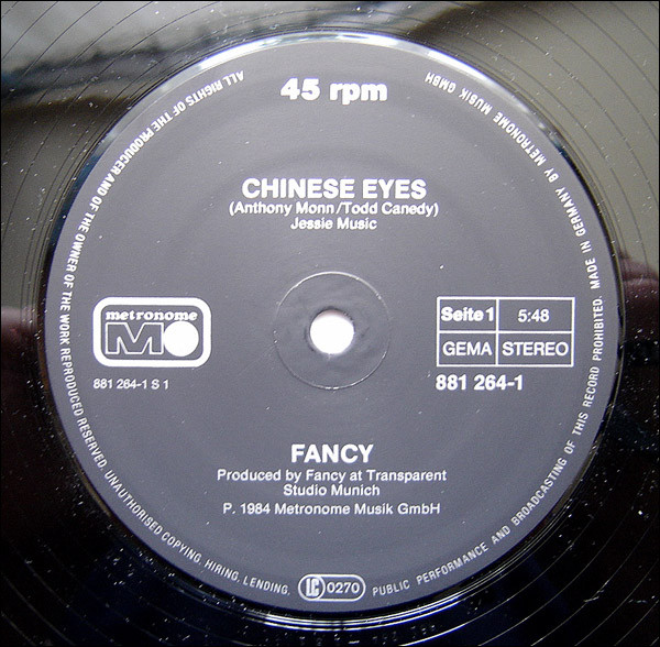Fancy - Chinese Eyes | Metronome (881 264-1) - 3
