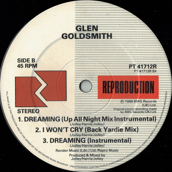 Glen Goldsmith - Dreaming | RCA (PT 41712R) - 4 Glen Goldsmith - Dreaming | RCA (PT 41712R) - 4