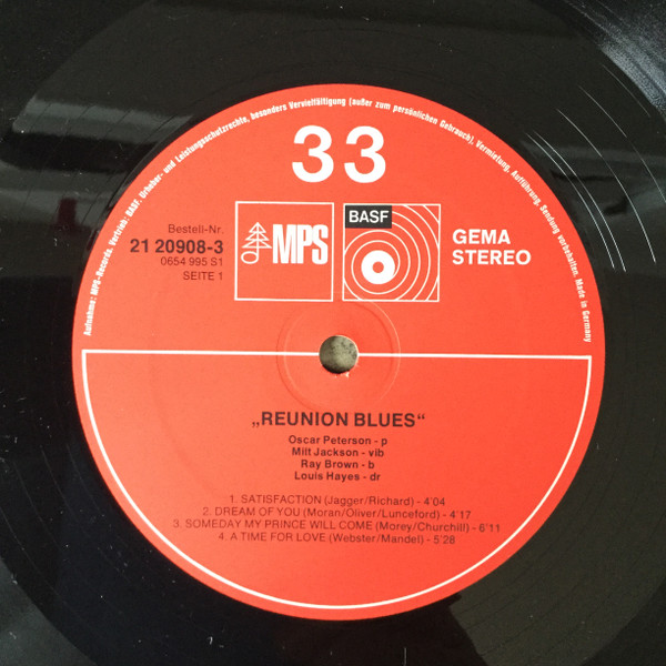 Oscar Peterson , Milt Jackson , Ray Brown , Louis Hayes - Reunion Blues | MPS Records (21 20908-3) - 3