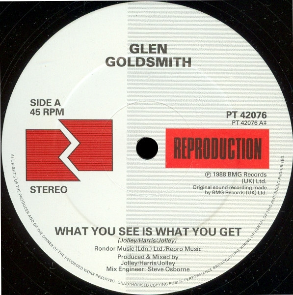 Glen Goldsmith - What You See Is What You Get | RCA (PT 42076) - 3