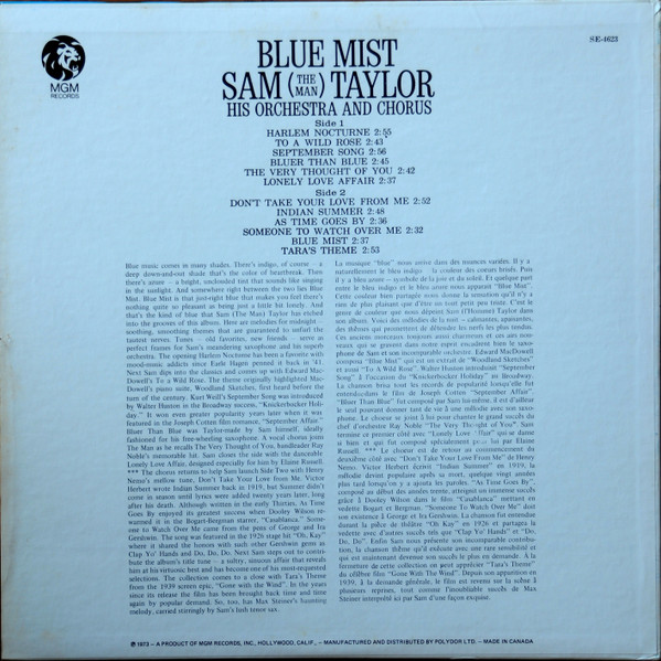 Sam (The Man) Taylor - Blue Mist | MGM Records (SE-4623) - 2 Sam (The Man) Taylor - Blue Mist | MGM Records (SE-4623) - 2