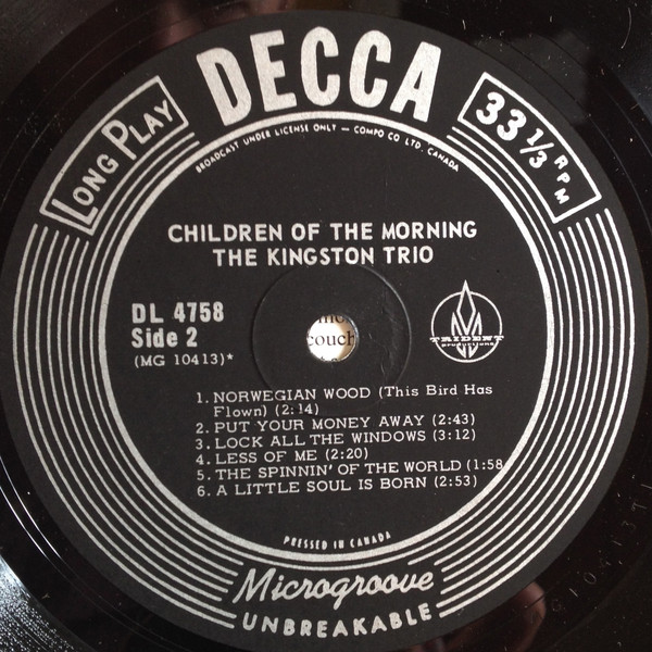 The Kingston Trio - Children Of The Morning | Decca (DL 4758) - 4 The Kingston Trio - Children Of The Morning | Decca (DL 4758) - 4