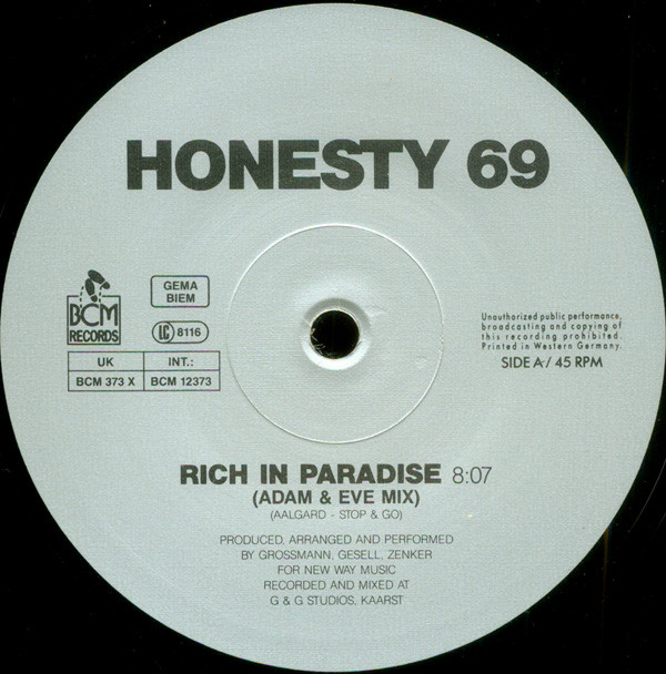 Honesty 69 - Rich In Paradise | BCM Records (BCM 12373) - 3 Honesty 69 - Rich In Paradise | BCM Records (BCM 12373) - 3