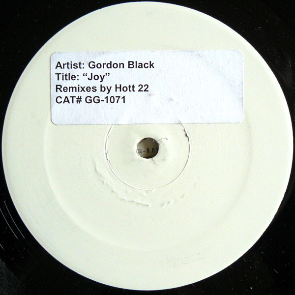 Gordon Black - Joy (Remixes By Hott 22) | Gossip Records (GG-1071)