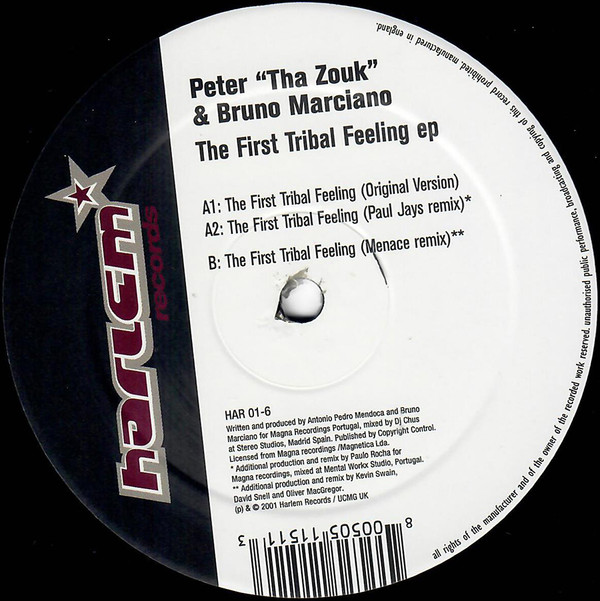 Peter Tha Zouk & Bruno Marciano - The First Tribal Feeling EP | Harlem Records (HAR 01-6)