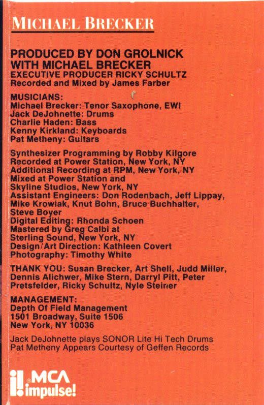 Michael Brecker - Michael Brecker | MCA Impulse! (MCAC-5980) - 3 Michael Brecker - Michael Brecker | MCA Impulse! (MCAC-5980) - 3