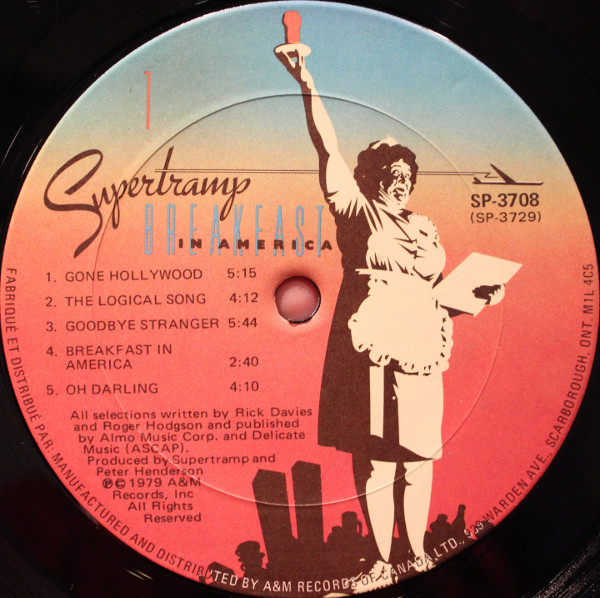 Supertramp - Breakfast In America | A&M Records (SP-3708) - 3 Supertramp - Breakfast In America | A&M Records (SP-3708) - 3