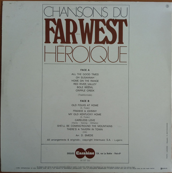 Unknown Artist - Chansons Du Far-West Héroique | Carabine (16 137 GU) - 4 Unknown Artist - Chansons Du Far-West Héroique | Carabine (16 137 GU) - 4