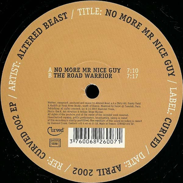 Altered Beast - No More Mr Nice Guy | Curved (CURVED 002 EP) - 2