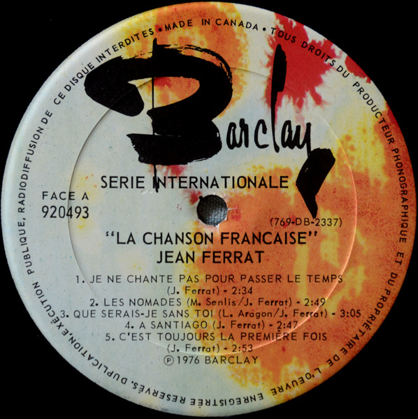 Jean Ferrat - La Chanson Francaise 3 | Barclay (920493) - 3 Jean Ferrat - La Chanson Francaise 3 | Barclay (920493) - 3