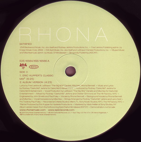 Rhona - Satisfied | Epic (E2S 16564) - 2