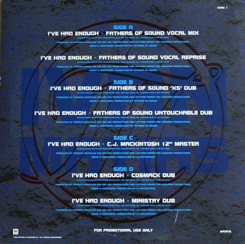 Ivan Matias - I've Had Enough (The House Mixes) | Arista (IVAN 1) - 2 Ivan Matias - I've Had Enough (The House Mixes) | Arista (IVAN 1) - 2