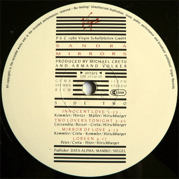 Sandra - Mirrors | Virgin (207 915) - 4