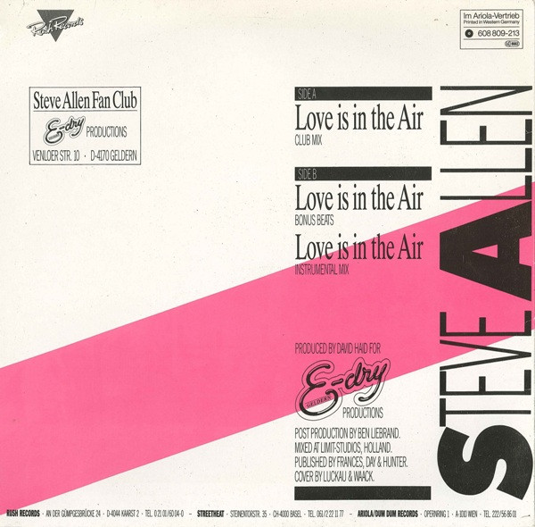 Steve Allen - Love Is In The Air | Rush Records (608 809-213) - 2