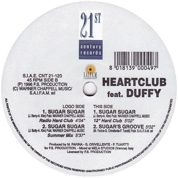 Heartclub Featuring Duffy - Sugar Sugar | 21st Century Records (CNT 21-120) - 2 Heartclub Featuring Duffy - Sugar Sugar | 21st Century Records (CNT 21-120) - 2