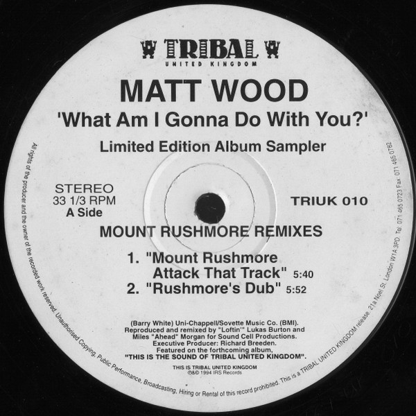 Matt Wood - What Am I Gonna Do With You ? | TRIBAL United Kingdom (TRIUK 010)