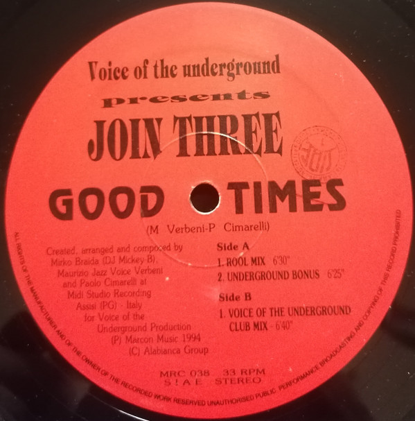 Voice Of The Underground Presents Join Three - Good Times | Marcon Music (MRC 038) - 3 Voice Of The Underground Presents Join Three - Good Times | Marcon Music (MRC 038) - 3