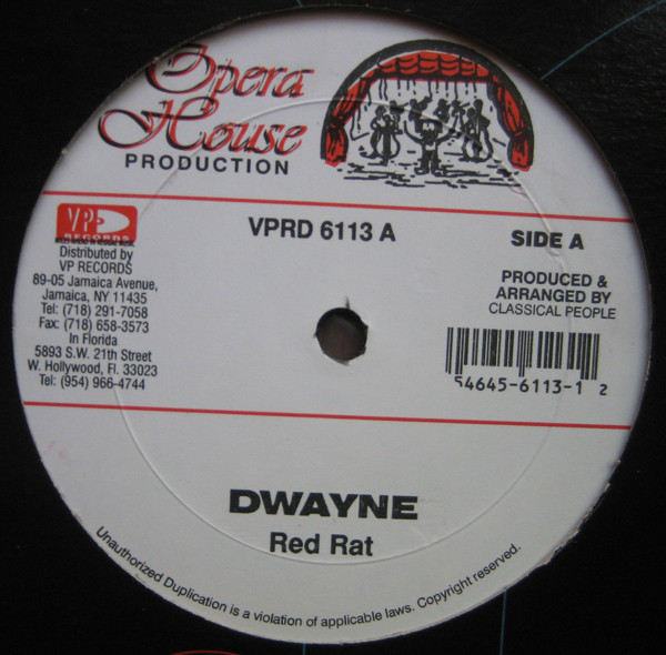 Red Rat / Tony Curtis & Ghost - Dwayne / Wine | Opera House (VPRD 6113)