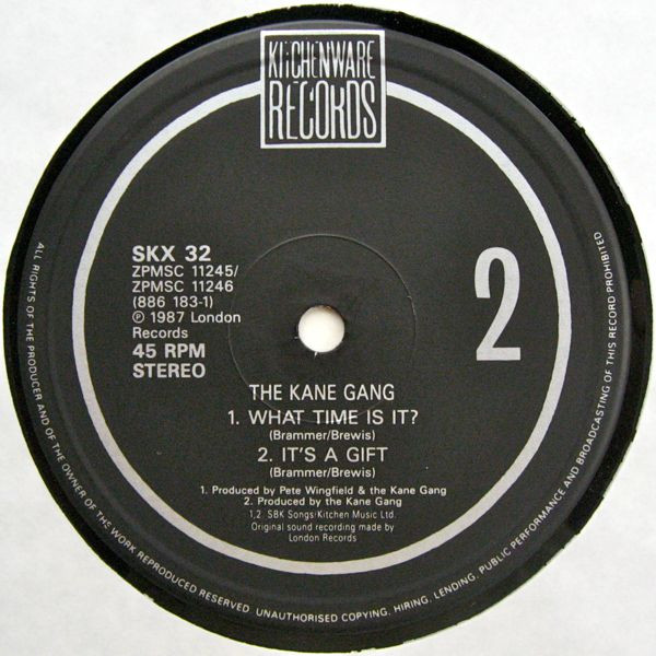 The Kane Gang - What Time Is It? | Kitchenware Records (SKX 32) - 4