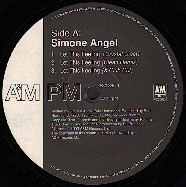 Simone Angel - Let This Feeling | A&M PM (580 365-1) - 3 Simone Angel - Let This Feeling | A&M PM (580 365-1) - 3