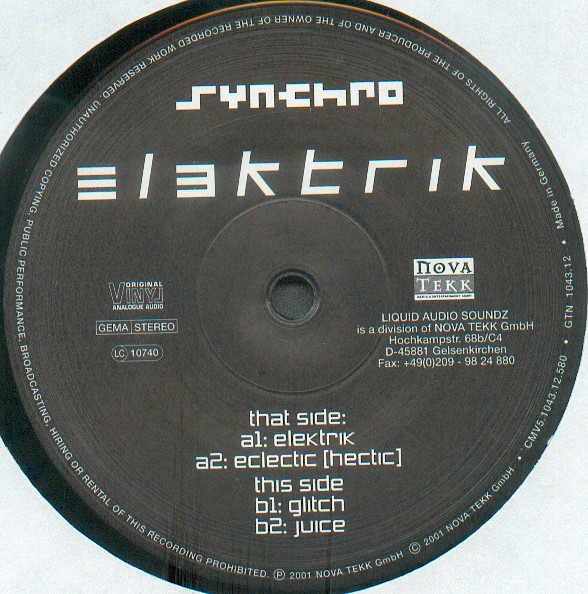 Synchro - Elektrik | Liquid Audio Soundz (GTN 1043.12) - 3 Synchro - Elektrik | Liquid Audio Soundz (GTN 1043.12) - 3
