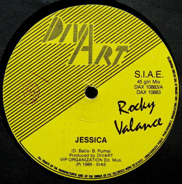Rocky Valance - Jessica / Danger For My Love | Divart (DAX 10883) - 3