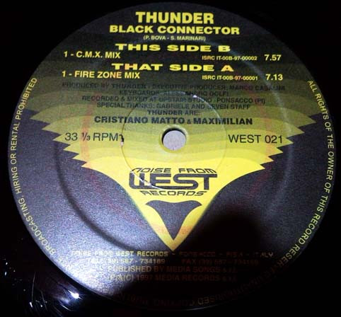 Thunder - Black Connector | Noise From West Records (WEST 021) - main Thunder - Black Connector | Noise From West Records (WEST 021) - main