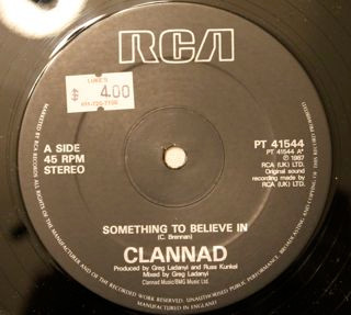 Clannad & Bruce Hornsby - Something To Believe In | RCA (PT 41544) - 3