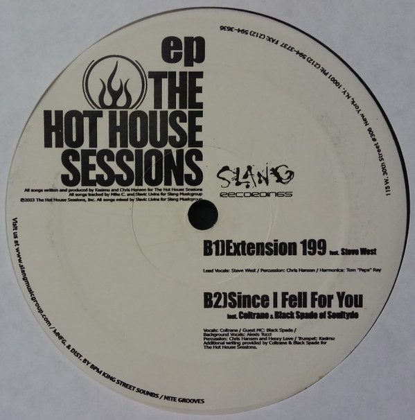 The Hot House Sessions - The Hot House Sessions EP | Slang Recordings (SMG 005) - 4 The Hot House Sessions - The Hot House Sessions EP | Slang Recordings (SMG 005) - 4