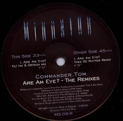 Commander Tom - Are Am Eye? - The Remixes | Mindstar (MS 05R) - main Commander Tom - Are Am Eye? - The Remixes | Mindstar (MS 05R) - main