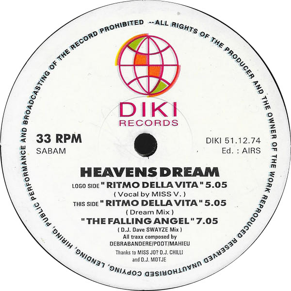 Heavens Dream - Ritmo Della Vita | DiKi Records (DIKI 51.12.74)