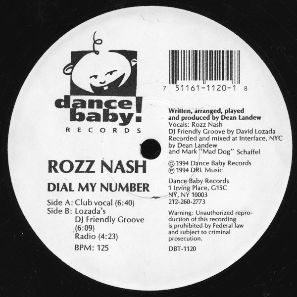 Rozz Nash - Dial My Number | Dance Baby Records (DBT 1120) - main Rozz Nash - Dial My Number | Dance Baby Records (DBT 1120) - main