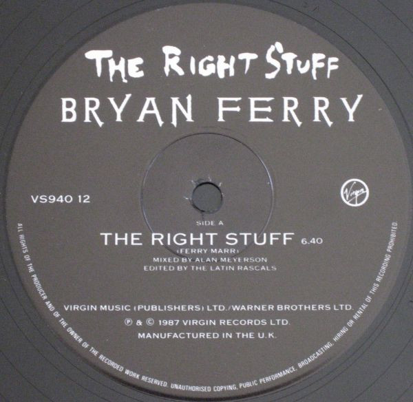 Bryan Ferry - The Right Stuff | Virgin (VS940 12) - 2 Bryan Ferry - The Right Stuff | Virgin (VS940 12) - 2