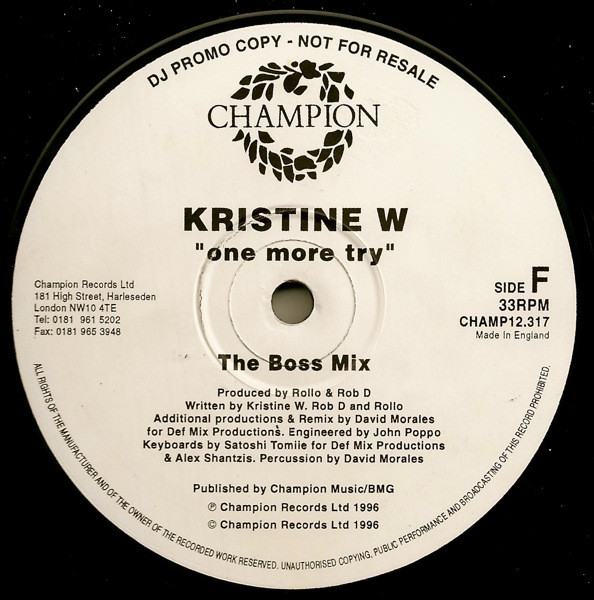 Kristine W - One More Try | Champion (CHAMP12.317) - 6