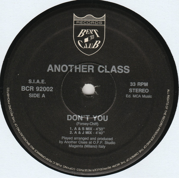 Another Class - Don't You | Beat Club Records (BCR 92002)