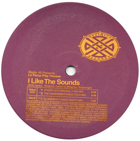 Studio 45 Presents Le Pamp Play Housse - I Like The Sounds | Definity Records (DF005-1) - 4