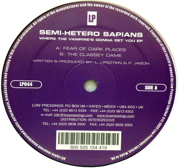 Semi-Hetero Sapians - Where The Vampire's Gonna Get You EP | Low Pressings (LP044) - 2