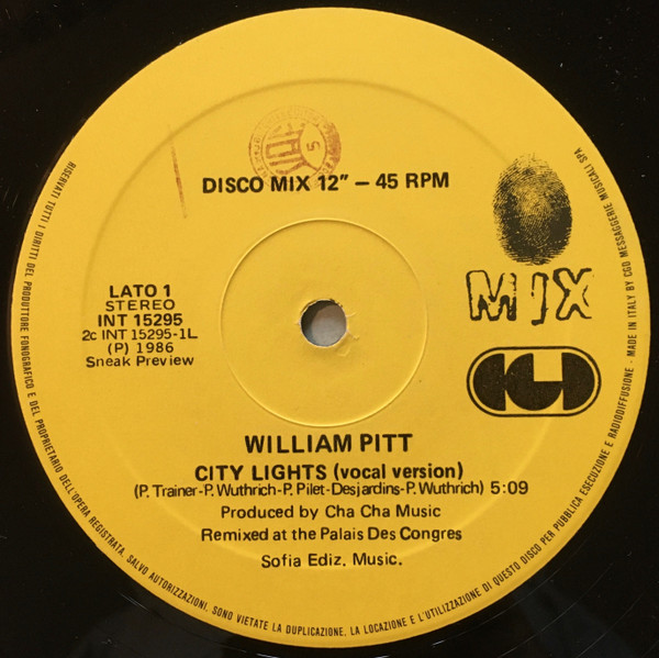 William Pitt - City Lights | CGD (INT 15295) - 3