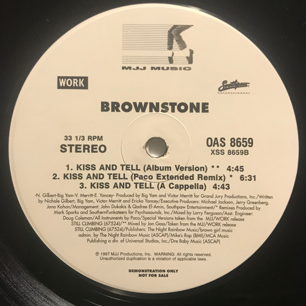 Brownstone - Kiss And Tell | MJJ Music (OAS 8659) - 2