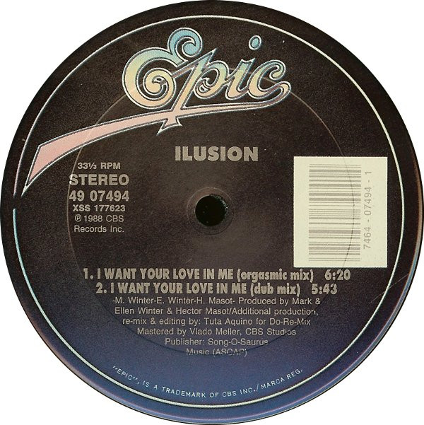 Ilusion - I Want Your Love In Me | Epic (49 07494) - 2