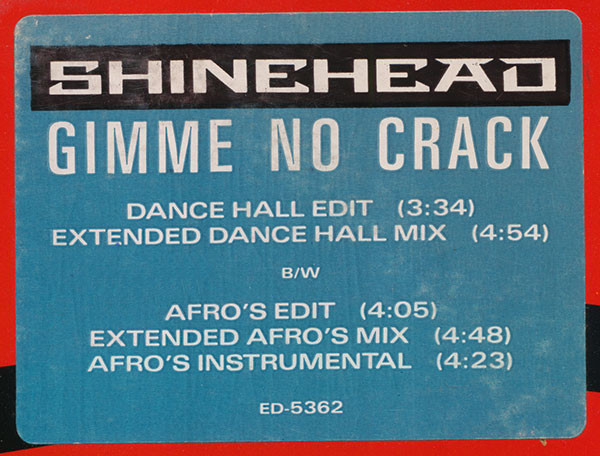 Shinehead - Gimme No Crack | Elektra (ED 5362) - 3 Shinehead - Gimme No Crack | Elektra (ED 5362) - 3