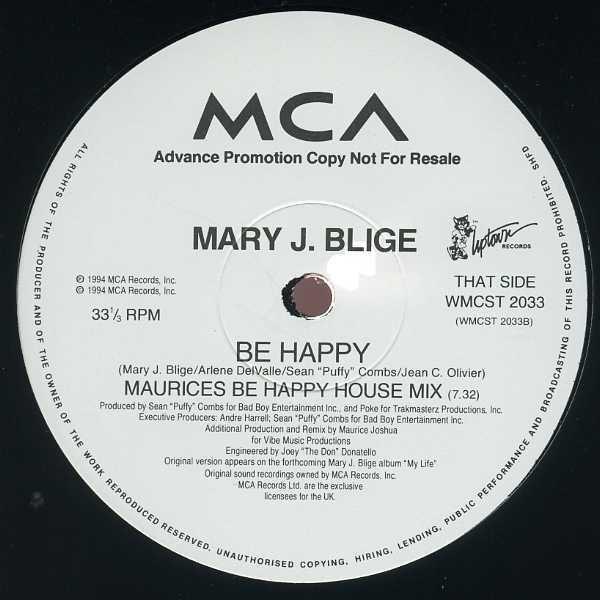 Mary J. Blige - Be Happy | MCA Records (WMCST 2033) - 3 Mary J. Blige - Be Happy | MCA Records (WMCST 2033) - 3