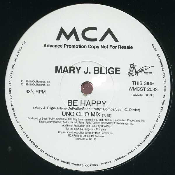 Mary J. Blige - Be Happy | MCA Records (WMCST 2033) - 4 Mary J. Blige - Be Happy | MCA Records (WMCST 2033) - 4