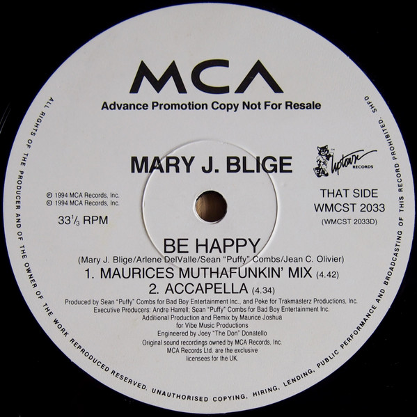 Mary J. Blige - Be Happy | MCA Records (WMCST 2033) - 5 Mary J. Blige - Be Happy | MCA Records (WMCST 2033) - 5